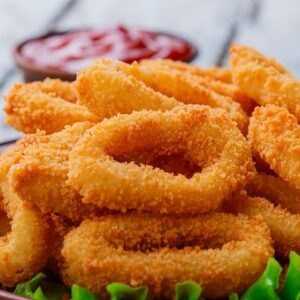 fried squid rings breaded with lemon Breaded Squid Rings Frozen
